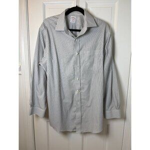 Brooks Brothers Men's Black & White Striped LS Button Dress Shirt 16-33